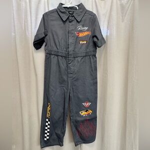 Kids Racing-Themed Gray Jumpsuit